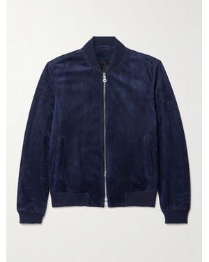MR P. Suede Bomber Jacket - Blue