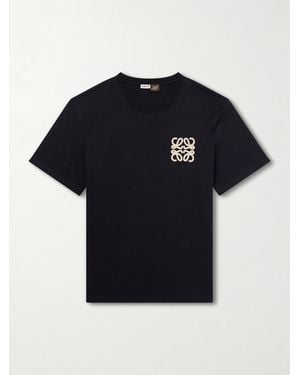 Loewe Paula's Ibiza Logo-Embroidered Cotton T-Shirt - Black