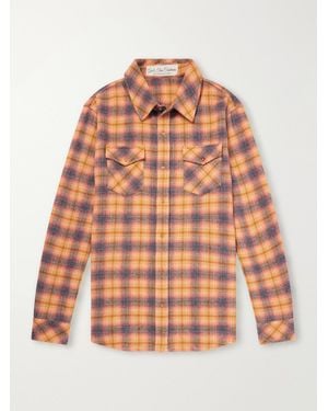 God's True Cashmere Checked Cashmere Shirt - Orange