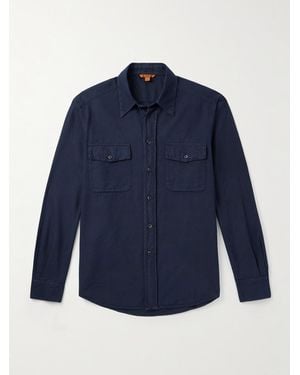 Barena Cotton-Flannel Shirt - Blue