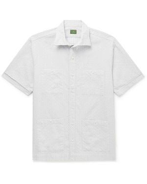Sid Mashburn Marquez Embroidered Cotton-Voile Shirt - White