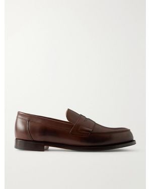Grenson Epsom Leather Penny Loafers - Brown