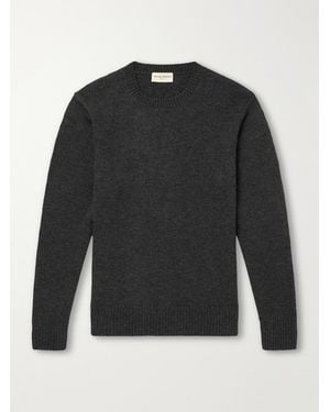 Officine Generale Mycrew Merino Wool And Cashmere-Blend Jumper - Black