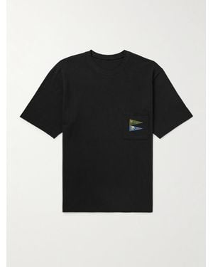 Kapital Logo-Appliquéd Cotton-Jersey T-Shirt - Black