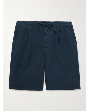 Frescobol Carioca Sergio Straight-Leg Lyocell, Linen And Cotton-Blend Shorts - Blue