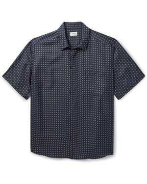 Saint Laurent Printed Silk-voile Shirt - Blue