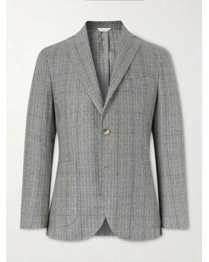 Boglioli Prince Of Wales Checked Silk Blazer - Grey