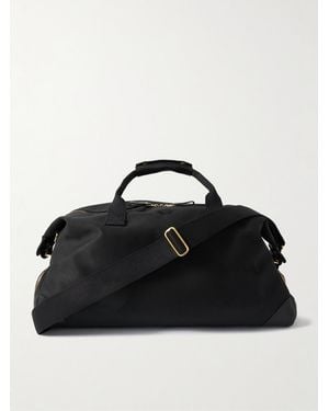 Bennett Winch Weekender Leather-Trimmed Cotton-Canvas Holdall - Black