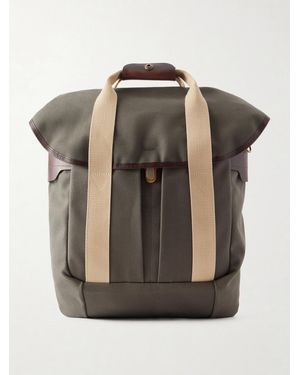 Bleu De Chauffe Chiloé Leather-Trimmed Waxed Cotton-Canvas Backpack - Black