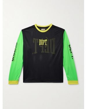 GALLERY DEPT. Logo-Print Colour-Block Mesh T-Shirt - Green