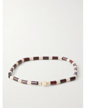 Luis Morais 14-Karat, Jasper And Vinyl Beaded Bracelet - Natural