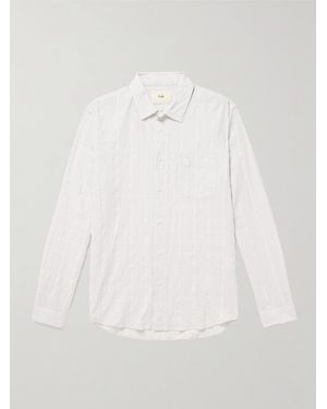 Folk Checked Cotton-Blend Seersucker Shirt - White