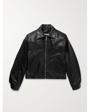 Enfants Riches Deprimes Principe De L'Amour Embroidered Leather Jacket - Black