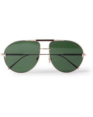 Tom Ford Lou Aviator-Style-Tone Sunglasses - Green