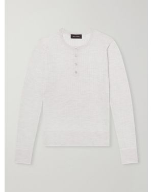 Wales Bonner Nile Ribbed Wool Henley T-Shirt - White