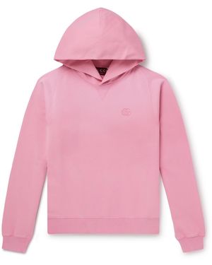 Gucci Logo-embroidered Cotton-blend Jersey Hoodie - Pink