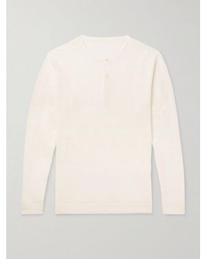 Anderson & Sheppard Linen Henley T-Shirt - Natural