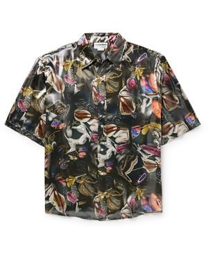 Acne Studios Per B. Sundberg Sandrok Printed Lamé Shirt - Black