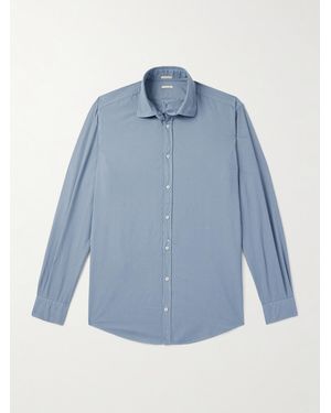 Massimo Alba Canary Checked Cotton Shirt - Blue