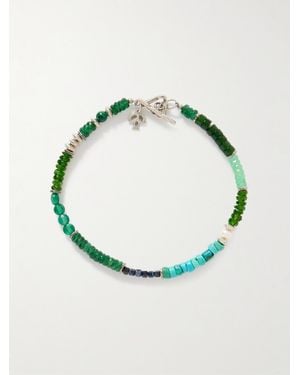 Peyote Bird Forest Grove Sterling Multi-Stone Bracelet - Verde