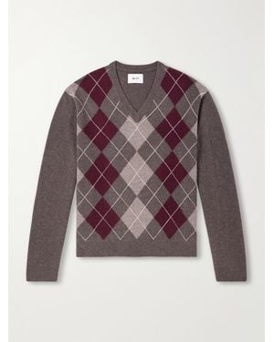 NN07 Otto 60070 Argyle Wool Sweater - Purple