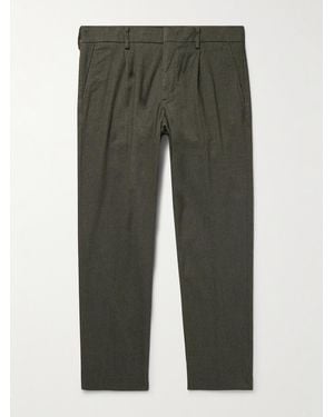 NN07 Bill 1067 Tapered Pleated Woven Chinos - Green