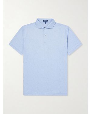 Peter Millar Fifty-fifty Printed Stretch-jersey Polo Shirt - Blue