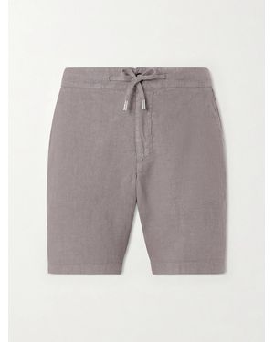 MR P. Straight-Leg Garment-Dyed Linen Drawstring Bermuda Shorts - Grey