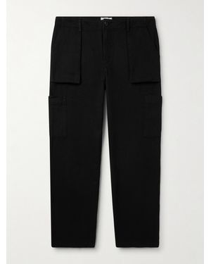 MR P. Edward Straight-Leg Cotton-Twill Cargo Trousers - Black