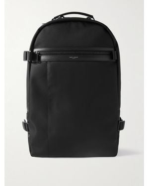 Saint Laurent City Trekking Leather-trimmed Shell Backpack - Black