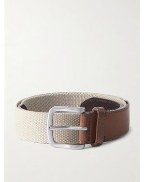 MR P. 3.5cm Canvas And Leather Belt - Grey