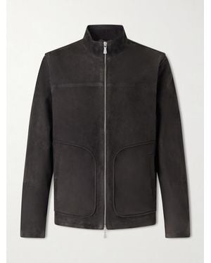 Eleventy Suede Zip-up Jacket - Black