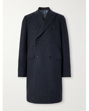 Paul Smith Slim-fit Double-breasted Woven Overcoat - Blue