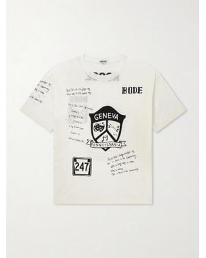 Bode Camp Crest Printed Cotton-jersey T-shirt - Natural
