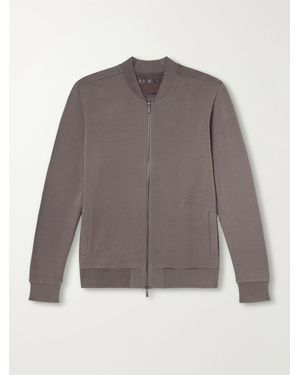 Zimmerli of Switzerland Cotton-Blend Jersey Zip-Up Overshirt - Grey