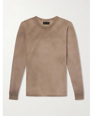 Les Tien Thermal Slim-Fit Cotton-Blend Piqué T-Shirt - Natural
