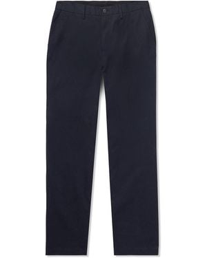 Sunspel Straight-leg Cotton-drill Pants - Blue