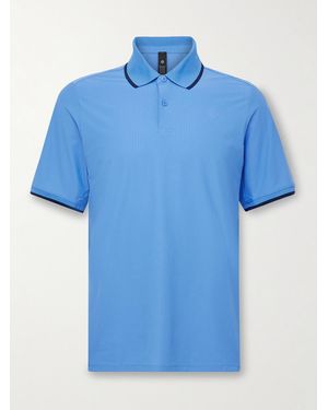 lululemon Slim-Fit Logo-Appliquéd Recycled-Mesh Tennis Polo Shirt - Blue