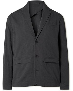 Folk Assembly Unstructured Crinkled-Cotton Suit Jacket - Black