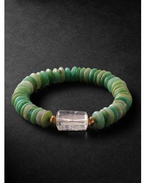 Jacquie Aiche Chrysoprase And Quartz Beaded Bracelet - Verde