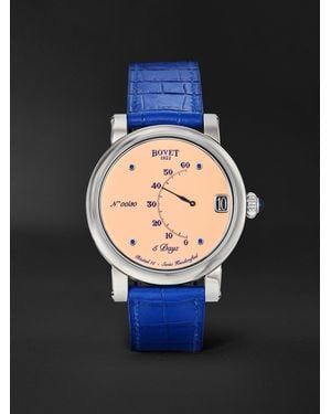 Bovet Récital 15 Limited Edition Hand-Wound 42Mm Titanium And Leather Watch, Ref. No. R150021 - Blu