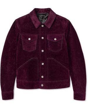 Tom Ford Suede Trucker Jacket - Purple