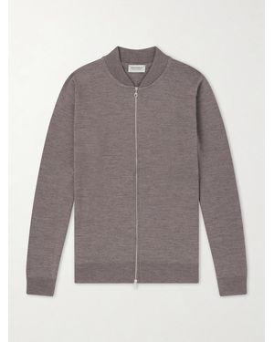 John Smedley Maclean Merino Wool Zip-Up Jumper - Grey