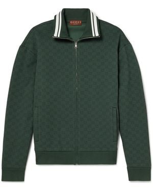 Gucci Logo-Jacquard Tech-Jersey Track Jacket - Green