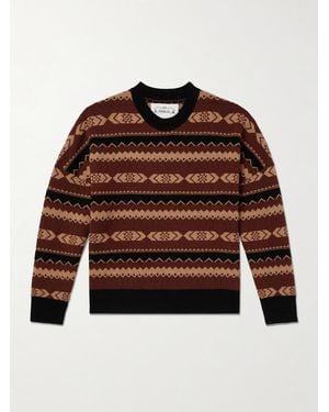 MANAAKI Rongo Jacquard-Knit Merino Wool And Cashmere-Blend Jumper - Brown