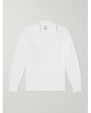 Bode Chamomile Camp-collar Logo-embroidered Cotton-poplin Shirt - White