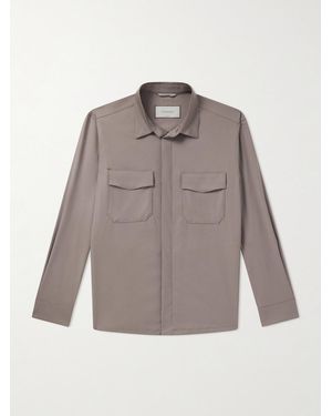 Canali Wool-Blend Overshirt - Grey