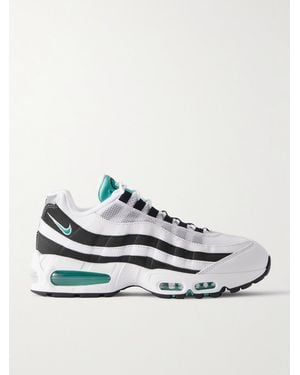 Nike Air Max 95 Sneakers aus Leder und Mesh mit Velourslederbesatz - Weiß