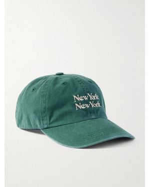 Corridor NYC New York Embroidered Cotton-Twill Baseball Cap - Green