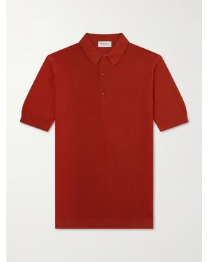 John Smedley Roth Sea Island Cotton Polo Shirt - Red